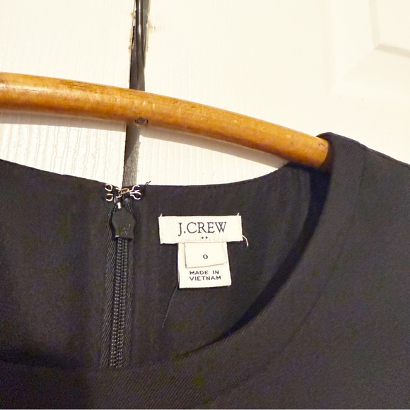J. Crew Wool Blend Sheath Dress Black 0 Office Career Suiting Classic Sleeveless - Picture 3 of 10